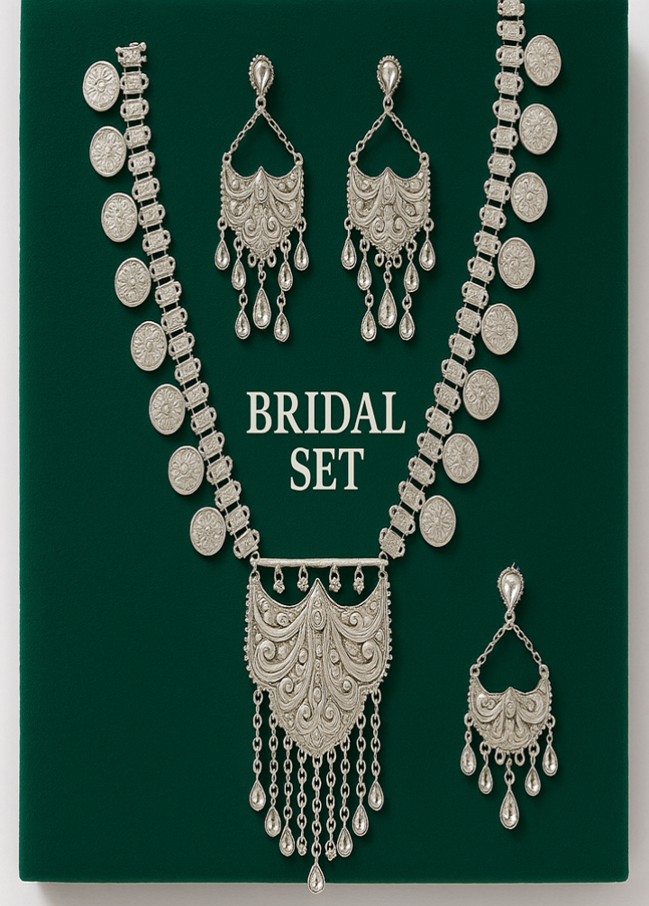 Silver Plated Necklace and Earrings Set